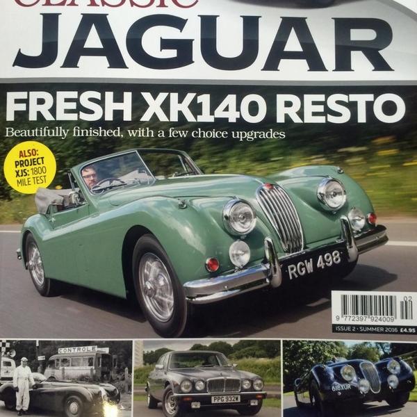 Twyford Moors XK140 restoration on cover of Classic Jaguar Magazine