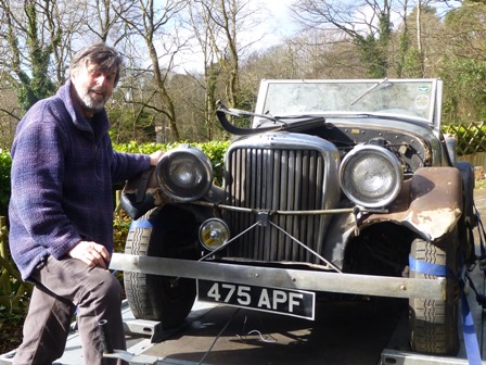 Tony Hall with special bodied Jaguar XK140 project