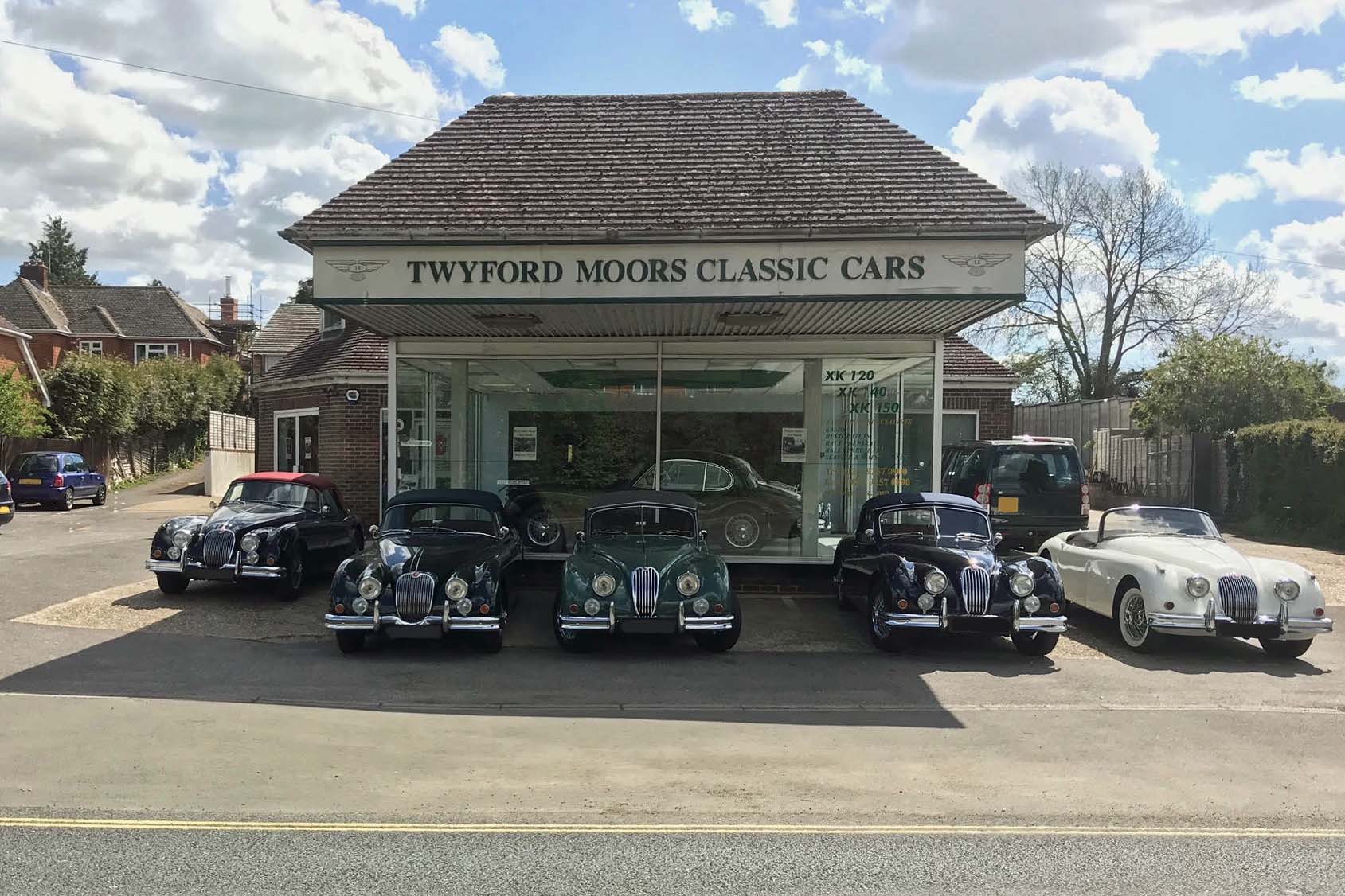 Twyford Moors classic Jaguar showroom