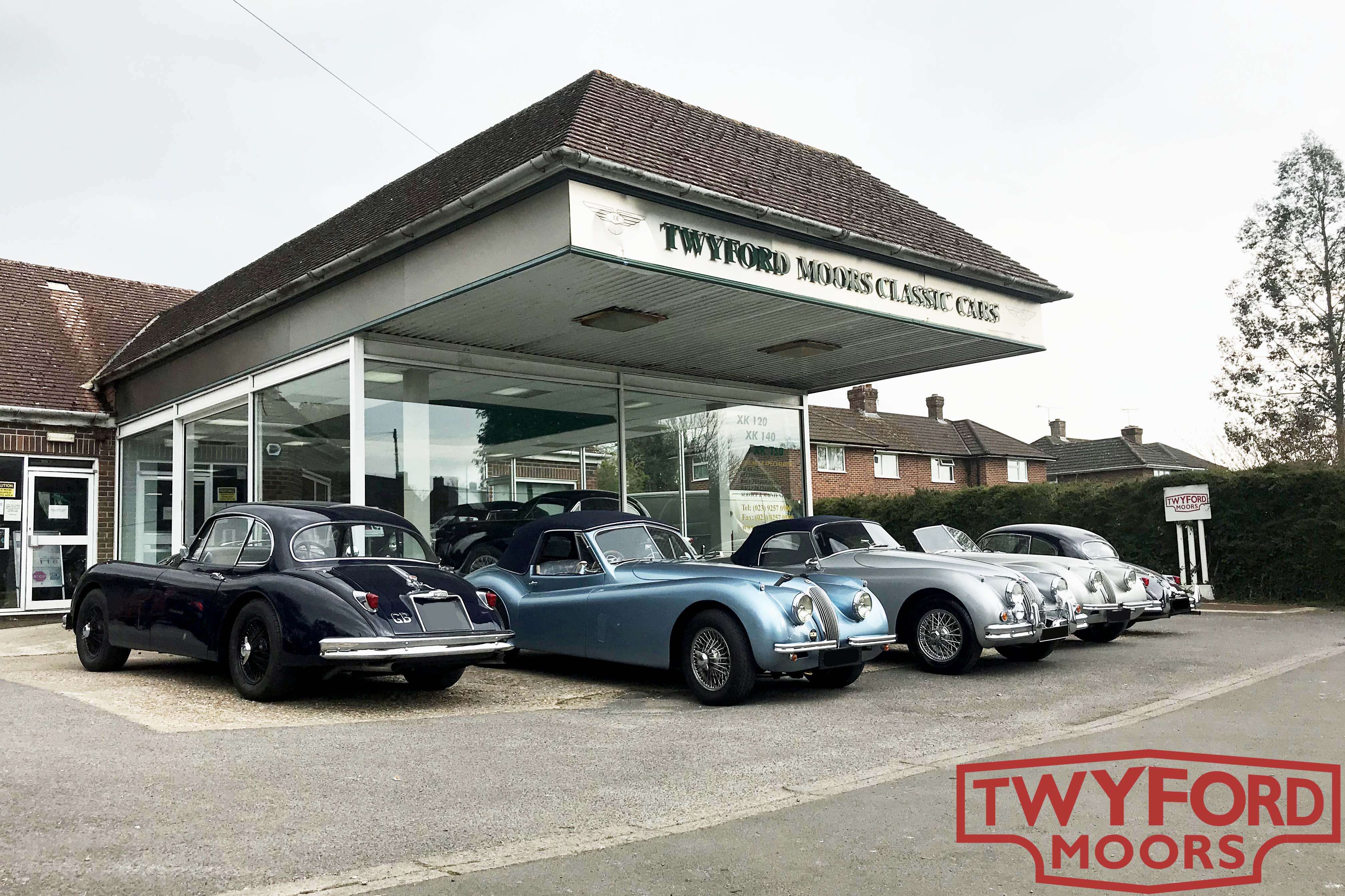 Classic cars at Twyford Moors Hampshire garage