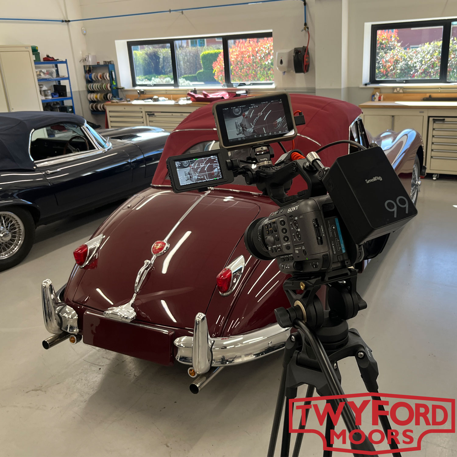 Filming at Twyford Moors Classic Cars